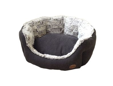 Nobby Komfort Bett oval "CACHO"dunkelgrau 86 x 70 x 24 cm Hund Bett