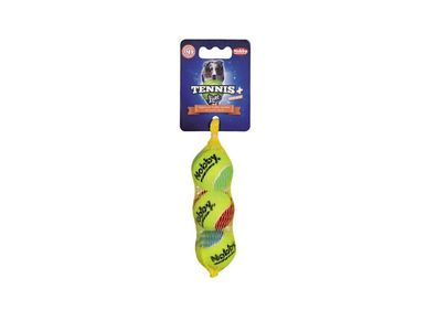 Nobby Tennisball m. Squeaker sortiert XS 4,0 cm 3er Netz Ball Hund Dog Spielzeug