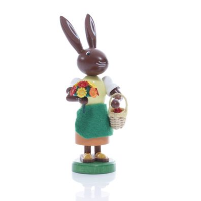 Osterfigur Hase Gärtnerin mit Blumenstrauss Höhe ca 9 cm NEU Osterdeko