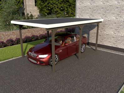 Holz Carport 500x300cm 5x3m Einzelcarport Garage Flachdachcarport incl Dacheindeckung