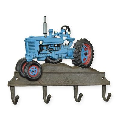 Gietijzeren blauwe tractor kapstok