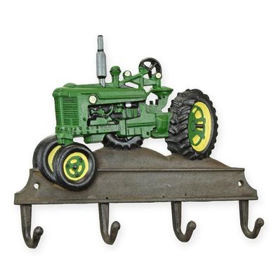 Gietijzeren groene tractor kapstok