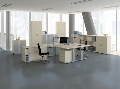 Gera PC-Schreibtisch Bürotisch C Fuß Flex links höhenverstellbar 1800x800/1000x680