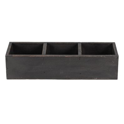 Clayre & Eef Holzkiste 33x12x7 cm Schwarz Holz Rechteck (Gr. 33x12x7 cm)