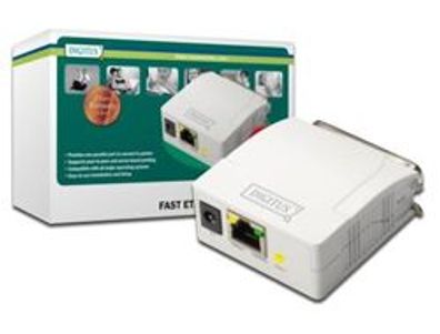 Digitus Fast Ethernet Printserver, parallel, weiá