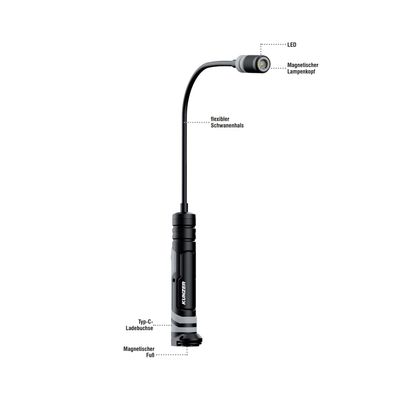 Kunzer Arbeitslampe PL-061 Arbeitsleuchte mit LED-Technik und flexiblem Hals