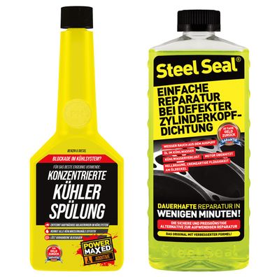 Steel Seal Dichtmittel 473ml + PowerMaxed Konzentrierte Kühler Spülung 325 ml