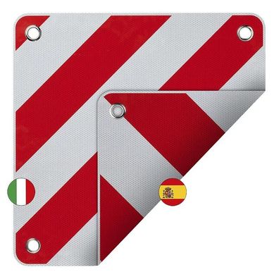 Flexibles Warntafel 50 x 50 cm f?r Italien/Spanien 2in1