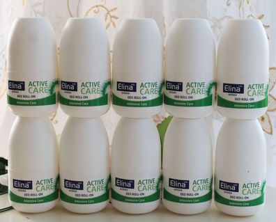 10x50ml Elina Intensive Care Deo Roll-on Active Care Deodorant Unisex