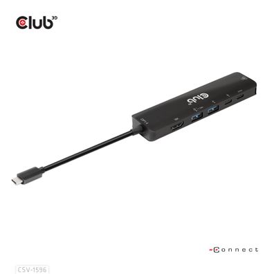 Club 3D CSV-1596 Club3D USB-6-in1-HUB USB-C > HDMI/2xUSB/2xUSB-C/RJ45 100W retail