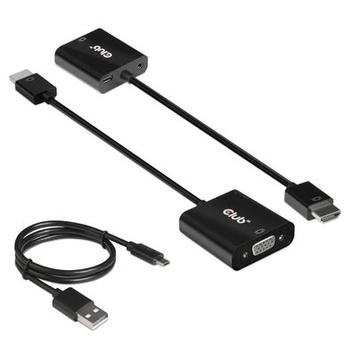 Club 3D CAC-1302 Club3D Adapter HDMI 1.4 > VGA (mit Audio) St/Bu retail