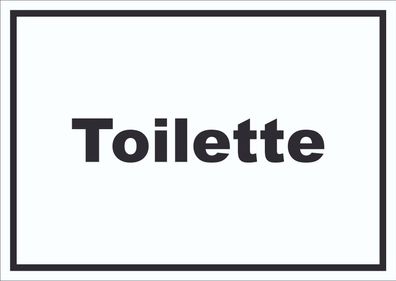 Toilette Schild mit Text Klo WC waagerecht