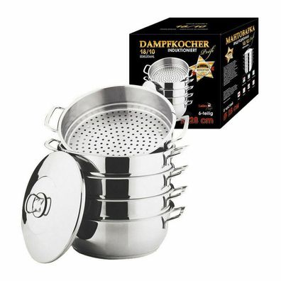 Mantowarka Induktion Dampfgarer Set 9 tlg mit Teigformer Dampfkocher 6 Tlg