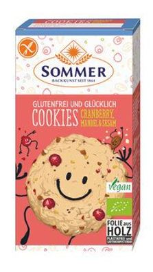 SOMMER 6x Glutenfrei und Glücklich Cookies Cranberry, Mandel & Sesam 125g