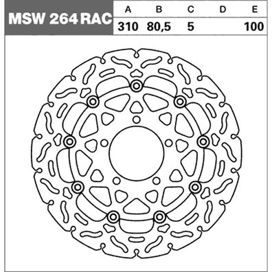 TRW-Lucas Bremsscheibe MSW264RAC KBA f. Kawasaki GTR 1400 MSW264RAC