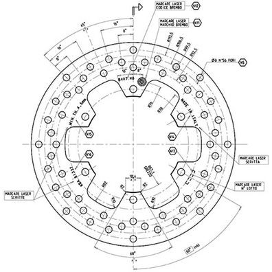 Brembo Bremsscheibe ORO "68B407H8" starr 68B407H8 RUND (KBA) 68B407H8 0649964372