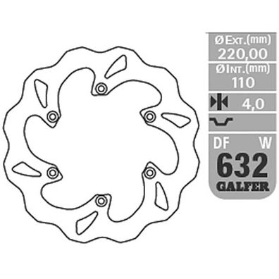 Galfer Wave Bremsscheibe DF632 DF632W starr hinten KBA DF632W 8400160234178