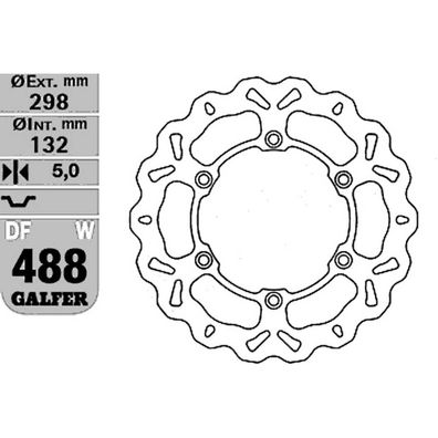 Galfer Wave Bremsscheibe DF488 DF488W starr vorn + hinten KBA DF488W 84001602339