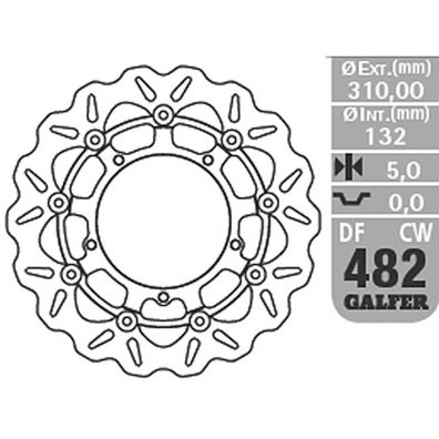 Galfer Wave Bremsscheibe DF482 DF482CW schwimmend vorn KBA DF482CW-AL- 840016023
