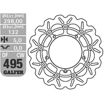 Galfer Wave Bremsscheibe DF 495 DF495CW schwimmend vorn KBA DF495CW 840016022495