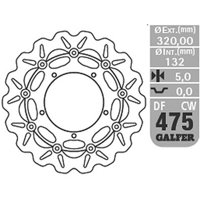 Galfer Wave Bremsscheibe DF475 DF475CW schwimmend vorn KBA DF475CW 8400160224759