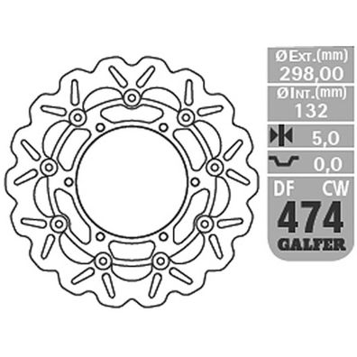 Galfer Wave Bremsscheibe DF474 DF474CW schwimmend vorn KBA DF474CW 8400160224742