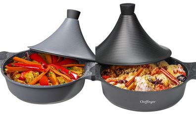 Aluguss Tajine Tagine Ø32cm Induktion Silikongriffe Gartopf Dampfgarer Bräter