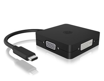 Icy Box IB-DK1104-C Adapter IcyBox 4in1 Video Adapter USB-C -> VGA/HDMI/DVI-D