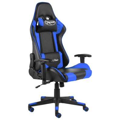 vidaXL Gaming-Stuhl Drehbar Blau PVC