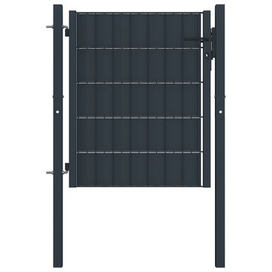 vidaXL Zauntor PVC und Stahl 100x81 cm Anthrazit