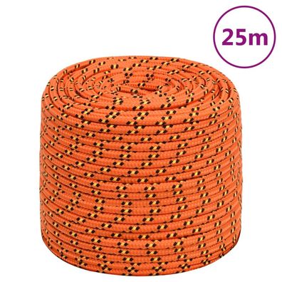 vidaXL Bootsseil Orange 6 mm 25 m Polypropylen