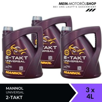 Mannol 2-Takt Universal 3x4 Liter