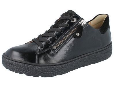 Hartjes Phil Damen Sneaker Halbschuhe Schnürschuhe schwarz Lackleder