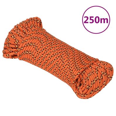 vidaXL Bootsseil Orange 4 mm 250 m Polypropylen