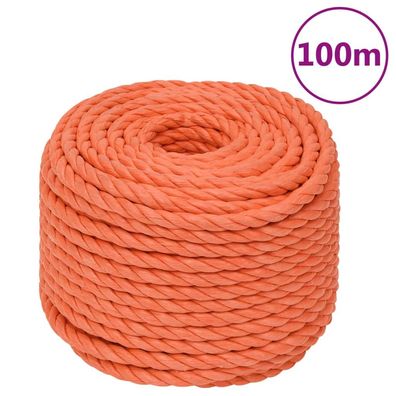 vidaXL Arbeitsseil Orange 20 mm 100 m Polypropylen