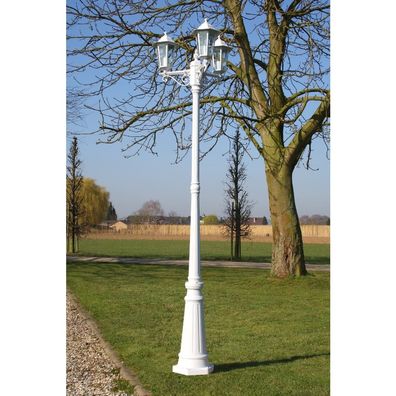 vidaXL Gartenlaterne 3-flammig 215 cm Weiß Aluminium