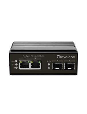 Level One IGP-0431 LevelOne Switch 4 Port Gigabit PoE DIN-Rail, 40°C to 75°C