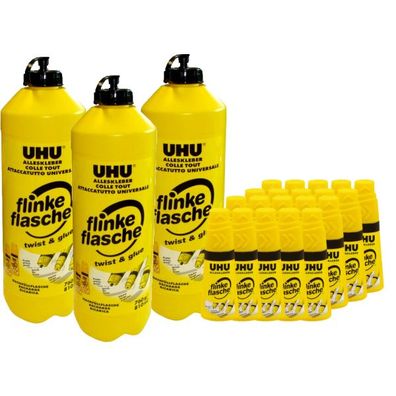 UHU Set, 2280 g Kleber inkl. 20 Leerflaschen