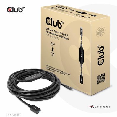 Club 3D CAC-1538 Club3D Kabel USB 3.2 Typ C <> USB Typ A 5Gbps St/Bu 10m retail