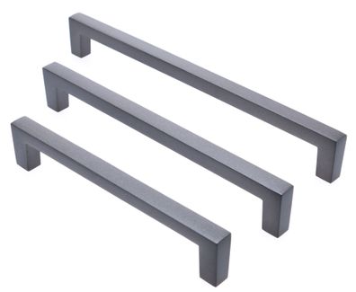 Möbelgriffe BA 128-192mm, Küchengriffe Grau, Schrankgriffe eckig