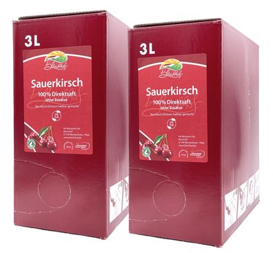 Bleichhof Sauerkirschsaft - 100% Direktsaft, Bag-in-Box (2x 3l Saftbox)