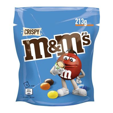 M und M Crispy Knusperreis Kügelchen in Milchschokolade 213g