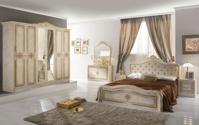 Barock Schlafzimmer Livia in Beige 6-Teilig