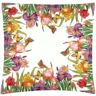 Kissenhülle 40x40 Schwertlilie Sommer Kissenbezug Dekokissen Sofakissen Iris