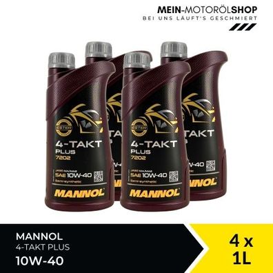 Mannol 4-Takt Plus 10W-40 4x1 Liter