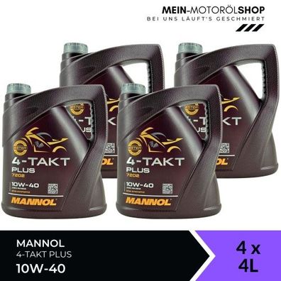 Mannol 4-Takt Plus 10W-40 4x4 Liter