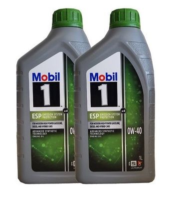 Mobil 1 ESP X4 0W 40 VW 511 00, Porsche C40 ACEA C3 2x 1 Liter Motoröl