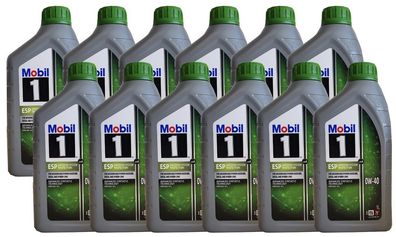 Mobil 1 ESP X4 0W 40 VW 511 00, Porsche C40 ACEA C3 Motoröl 12x1 Liter