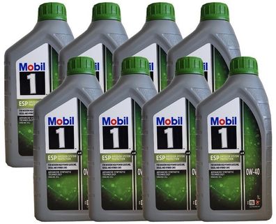 Mobil 1 ESP X4 0W 40 VW 511 00, Porsche C40 ACEA C3 Motoröl 8x1 Liter