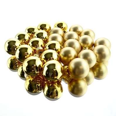 Weihnachts-Micro-Kugeln Light Gold goldfarben Ø 2,5 cm aus Glas - 24er Set